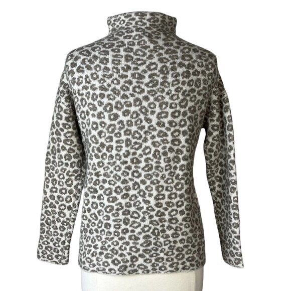 Christian Siriano NY Turtleneck Sweater Womens Small Gray White Wool Blend - Picture 2 of 7